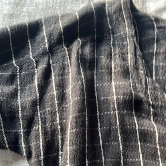 Free People Black and White Checkered Short Sleeve Heavy Knit Wrap Top with Tie - Picture 7 of 16